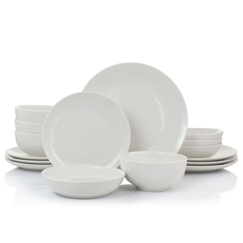 Service de table en porcelaine 16 pièces Elama Camellia