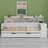 Wooden Daybed With Storage Shelves, Multi-Functional Bed With Trundle Bed And Study Desk-317264781