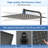 12 Inch Adjustable Extension Arm High-Pressure Rain Shower Head, Rain Fixed Shower Head-124897494