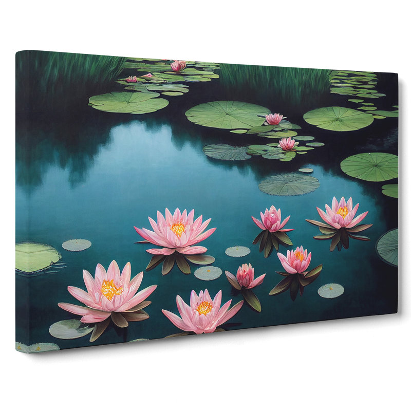 Mystical Water Lily Pond - Wrapped Canvas, 35cm H x 50cm W x 3cm D