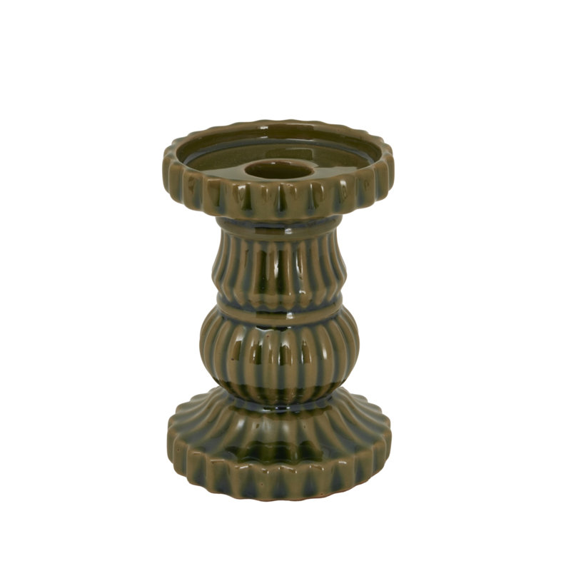 Anhat Ceramic Candle Accessories, 12 cm H x 9 cm W x 9 cm D, Green
