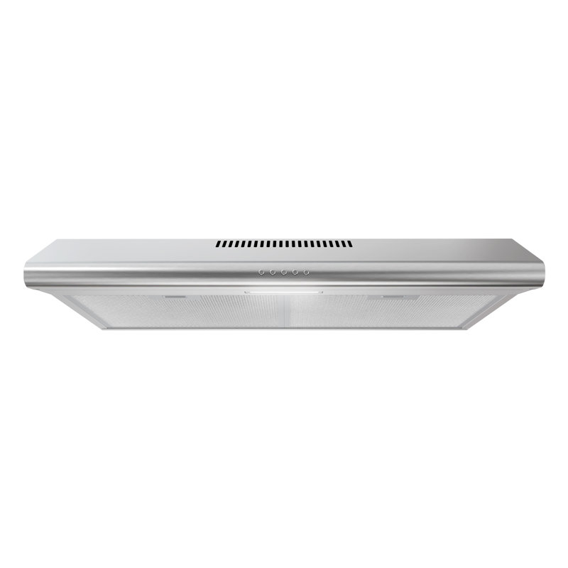 Streamline 30 In. T-3169-1-DT Trieste Ducted Undermount 80 CFM Range Hood In Brushed Stainless Steel With Mesh Filters, Push Button Control, LED Light