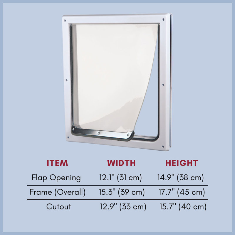 Medium White Metal Lockable Dog Door with Flap
