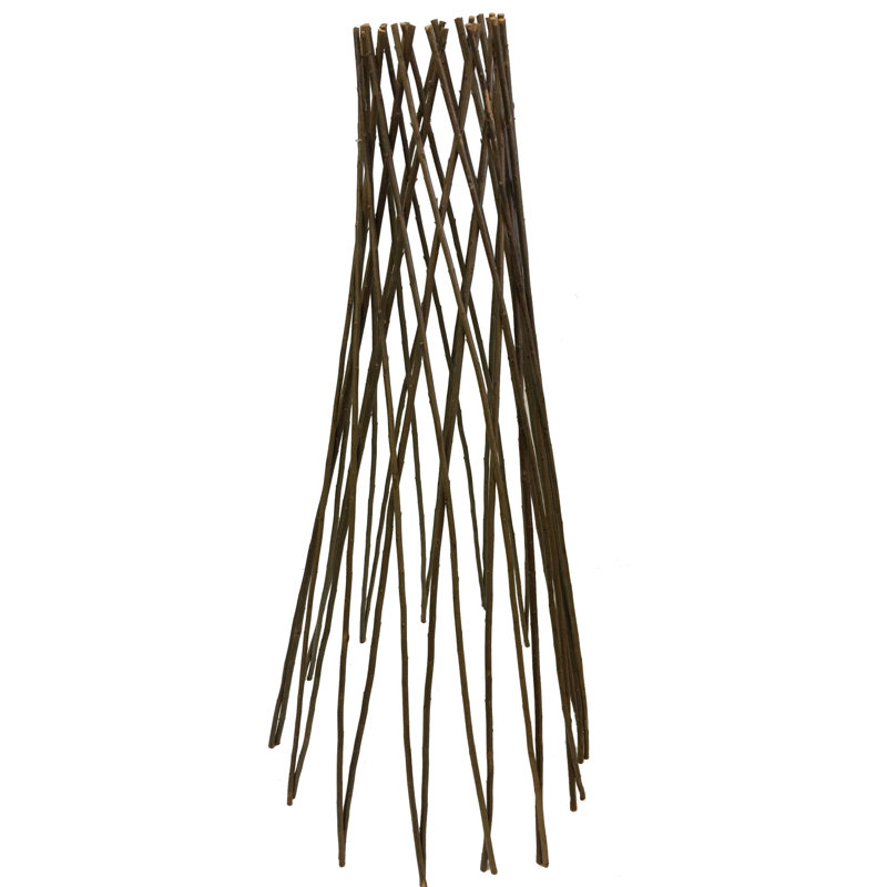 Treillage extensible en bois de saule, Brun clair, H 72 po x l 20 po x P 20 po