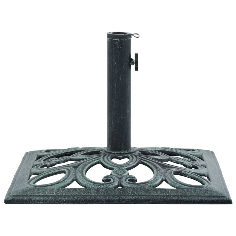 Base de parasol 19,8 livres pour fonte robuste de 1,4, 1,5 et 1,9 pouces, H 13 po x l 19,3 po x P 19,3 po, Green, Square