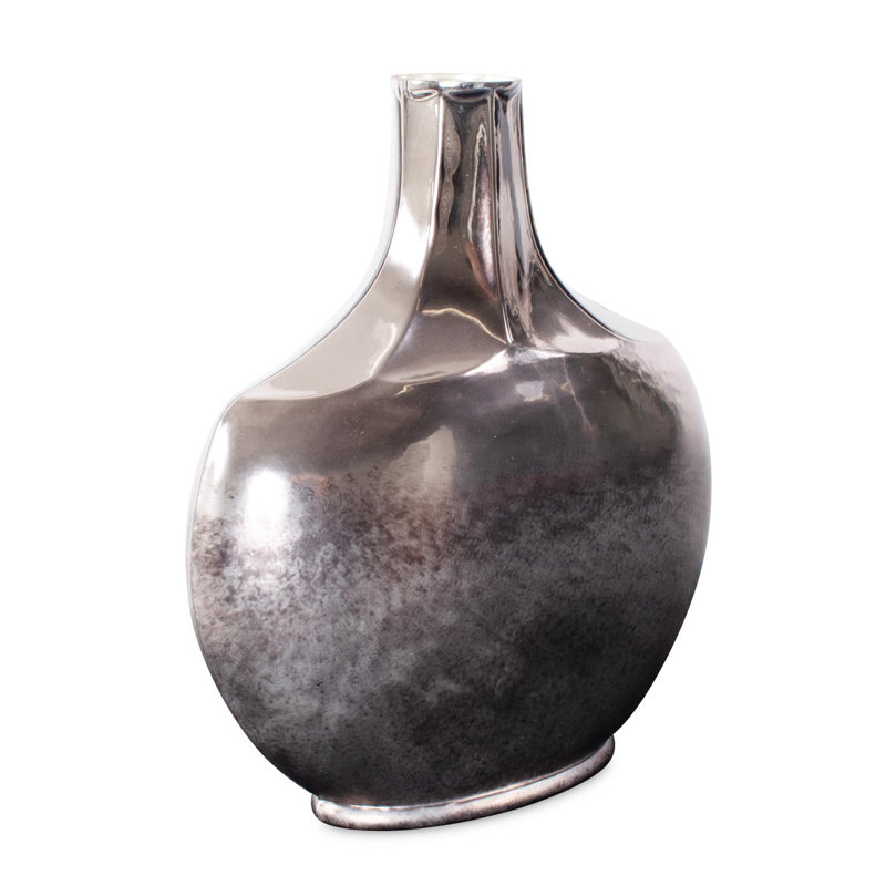 Vase en argent poli Advik - court, 15.5"