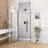 34" W x 72" H Semi-Frameless Circular Pivot Shower Door in Matte Black With 1/4" (6mm) Thick SGCC Tempered Glass