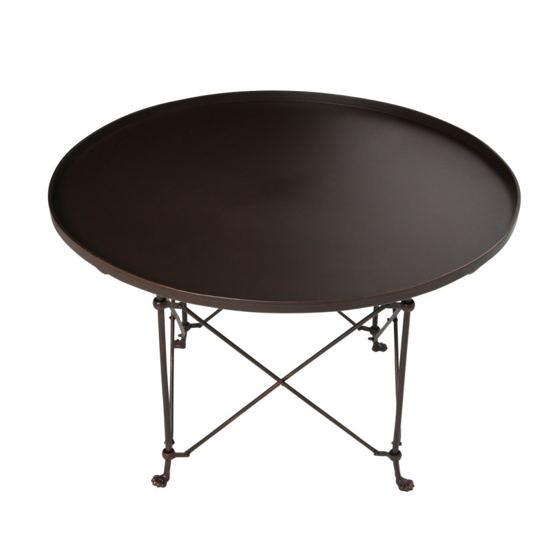 Round Metal Coffee Table with Claw Feet