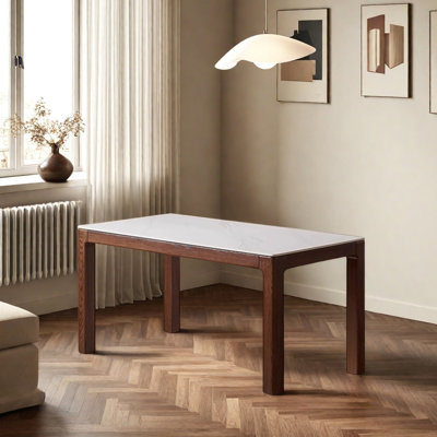 Simple Durable Rock Slab Solid Wood Dining Table