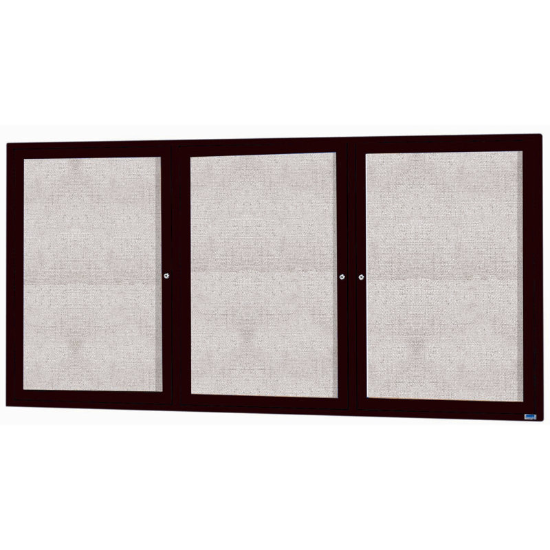 Wall Mounted Enclosed Bulletin Board, Black, 48" H x 72" W
