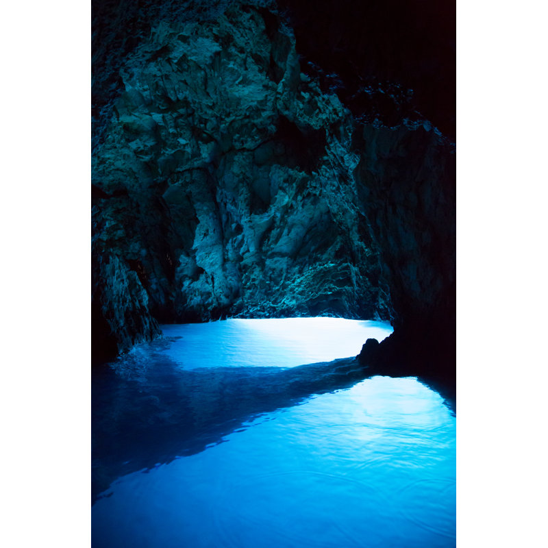 Blue Cave - Croatia by Freemixer - Wrapped Canvas Print