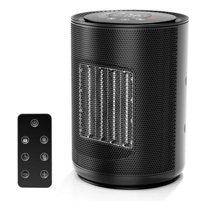 Chaufferette électrique portative 1500W - Thermostat et télécommande, minuterie 24H, 3 modes de chauffage, protection contre la surchauffe / basculement pour un confort intérieur sûr et silencieux