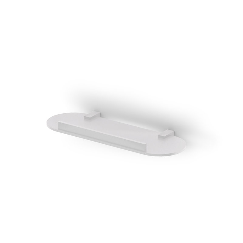 Stutz Oval Metal, White, 1.9cm H x 30cm W x 10cm D