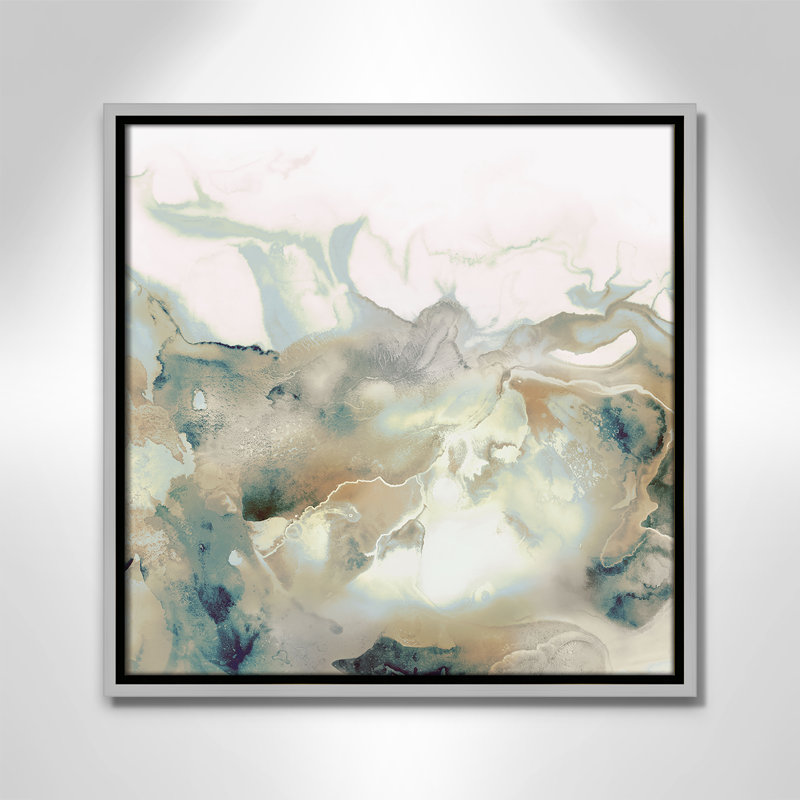 «Mint Bubbles I - Neutral Version Print» par Casa Fine Arts, Argent, H 17,5 po x l 17,5 po