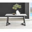 Industrial Design White & Grey Marble Effect Melamine Dining Table Set with 6 Button Velvet Chairs