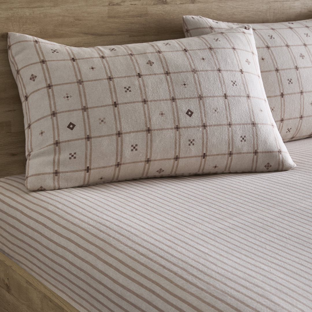 D & D Cottage Stripe Fitted Bed Sheet Natural - Image 4