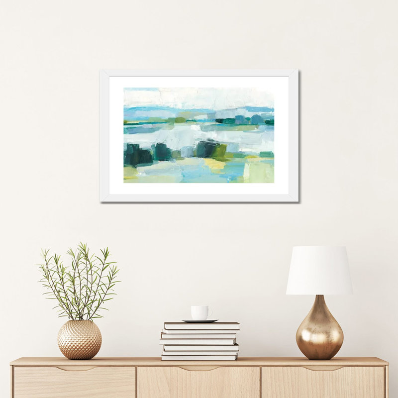 « Cool Summer I » par Ethan Harper, reproduction d’art, H 16 po x l 24 po x P 1 po, Papier encadré blanc, Blanc