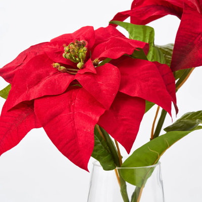 Poinsettia Faux Floral in Vase