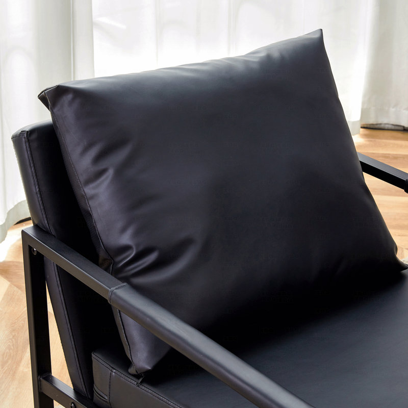 Ensemble de 1 canapé classique en cuir de polyuréthane et en métal - Conception ergonomique, un mélange parfait de styles moderne et industriel