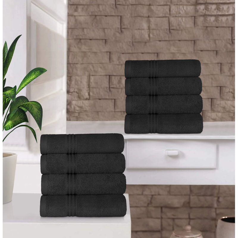 Merat 600 GSM 100% Standard Cotton Hand Towels, Black