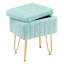 Tabouret de coiffeuse moderne avec 4 pieds en métal et rangement, repose-pieds multi-usage pour chambre de maquillage-2118520413