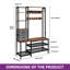 Hall Tree 120cm Wide with Bench and Shoe Storage-1068272666