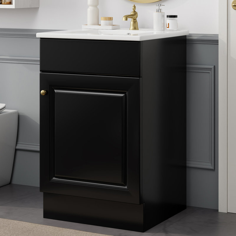 20" Single Bathroom Vanity Set, Black