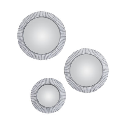 Sacaton Round Resin Framed Wall Mounted Mirror Set Mirror