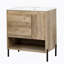 Meuble-lavabo moderne en bois de 30 po avec tiroir coulissant, lavabo en céramique et tablette ouverte pour un rangement efficace