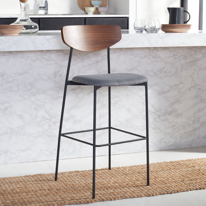 Tabouret Clora, Noyer, gris