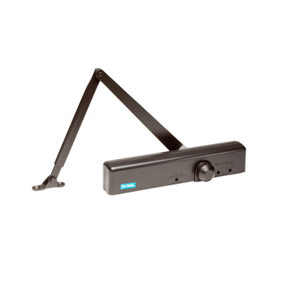 Ferme-porte robuste Slimline ADA de qualité commerciale avec bras Cush-N-Stop en aluminium et Duronodic - tailles 1-6