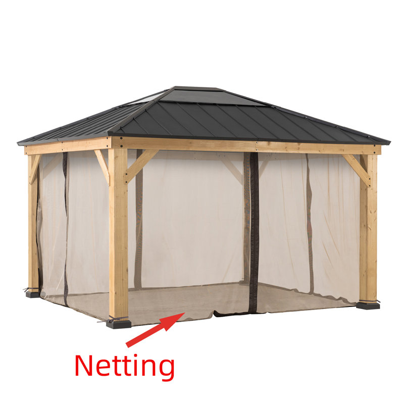 Sunjoy Universal Mosquito Netting for 11 ft. x 13 ft. Wood-Framed Gazebos, Patio Gazebo Mosquito Netting Screen Walls