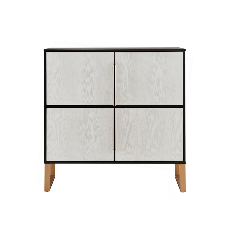 Four-Door Storage Cabinet, 42" Buffet Cabinet With Metal Base Handles, Sideboard Coffee Bar Cabinet With 4 Doors For Kitchen, Dining Room, Living Room
