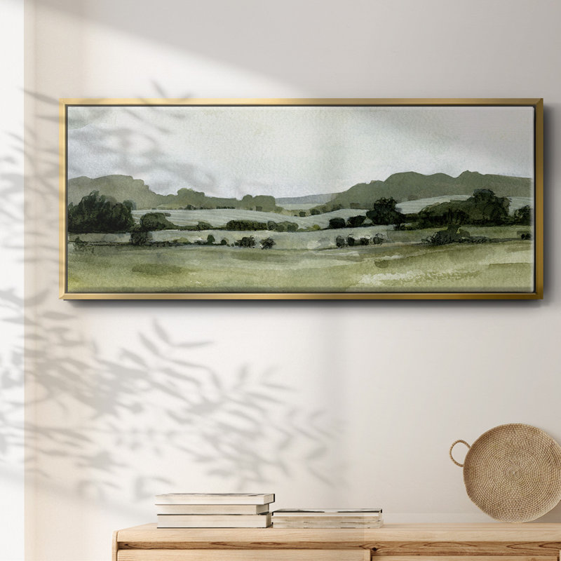 Vert Landscape III- Framed Canvas, 20" H x 50" W