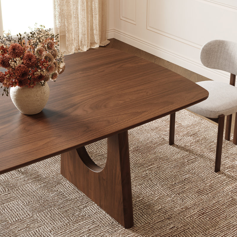 Joceline 78.7'' x 39.4" Solid Walnut Dining Table For 6-8, Walnut