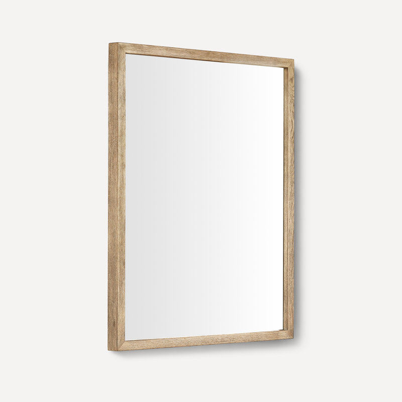 Traditional Accent Mirror, 30" x 24", Light Brown