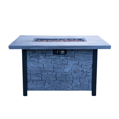 44"" W X 25"" H Outdoor Patio Propane Gas Fire Pit Table - 50,000 BTU High-Temperature-Resistant Carving Process For Environmentally Friendly Materials -  17 Stories, 05C261F0219B40C58D9F4DF0D01AD331