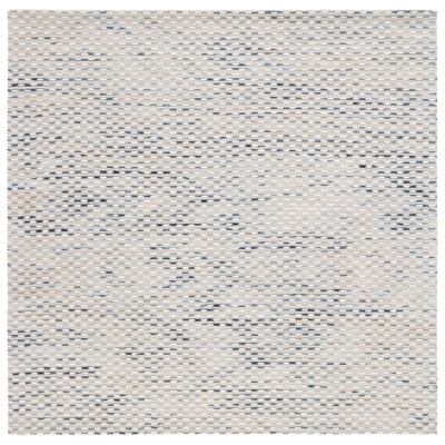 Laureldale Hand Woven Wool/Cotton Abstract Rug in Navy/White
