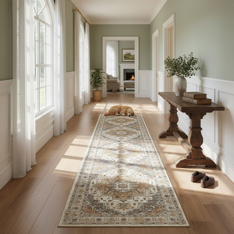 Tapis de couloir de cuisine lavable à poils courts, 2' x 12' (Runner)