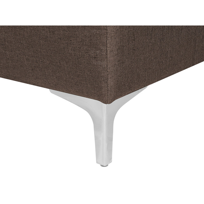 Aahil 80cm Wide Tufted Square Solid Colour Ottoman, Brown