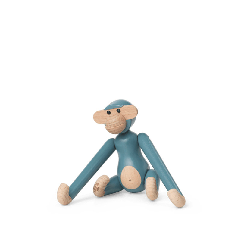 Mini Monkey Figurine, Vintage Blue