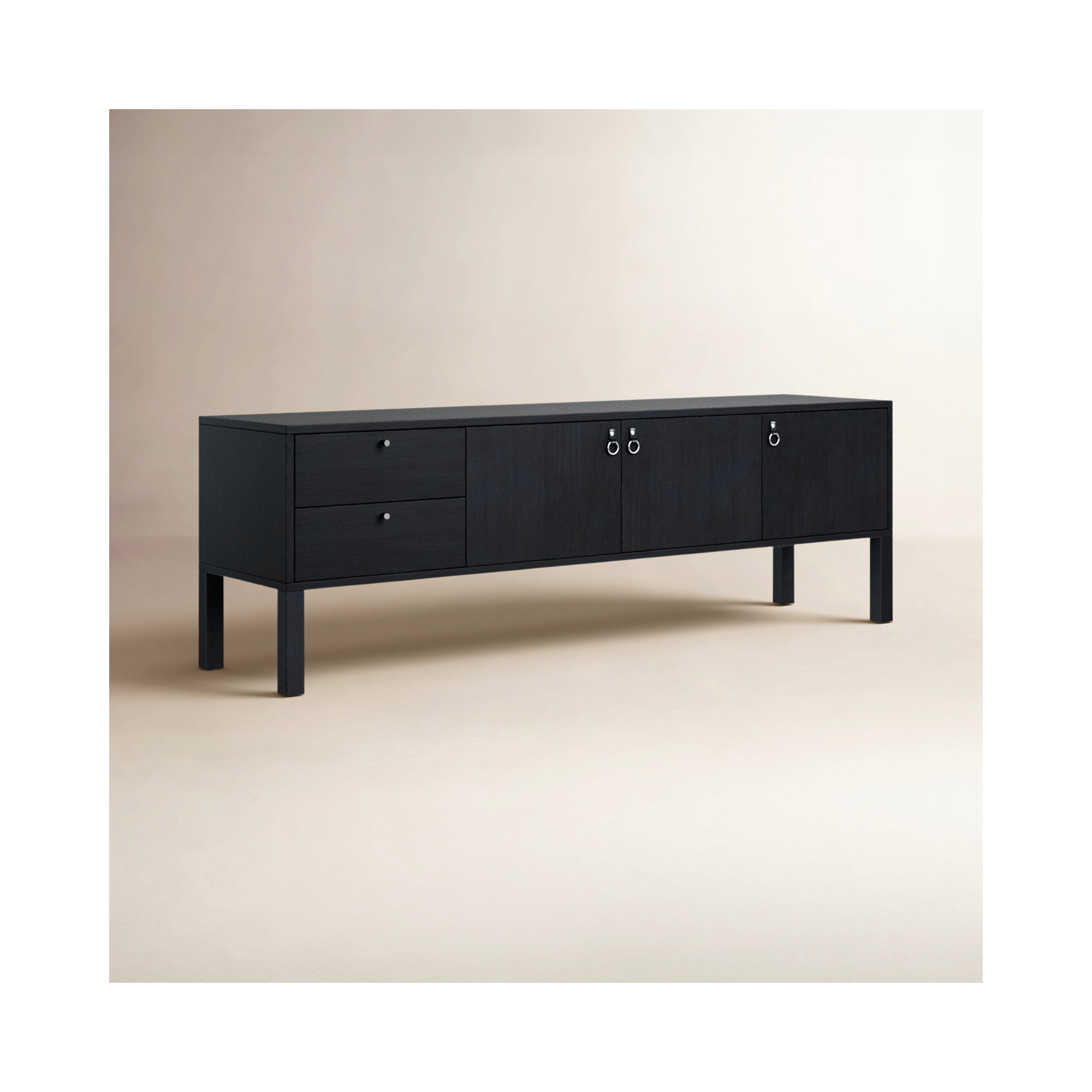 Kenzie 80'' Media Console, Black Wash Poplar
