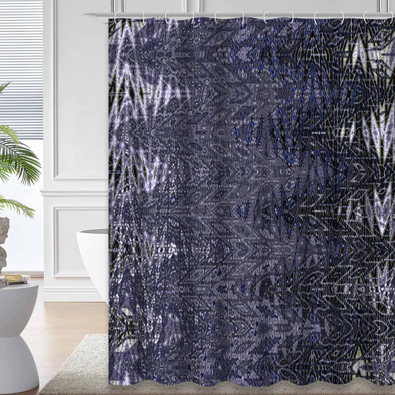 Rideau de douche bleu imperméable, rideaux de douche pour la salle de bain avec 12 crochets, 72" L x 78" W