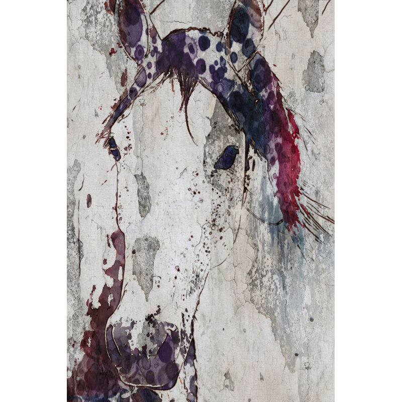 « mauve cheval » par irena orlov, reproduction d’art sur toile tendue, H 30 po x l 20 po x P 1,5 po