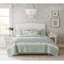Ensemble de courtepointe en percale de coton 6 pièces avec coussins Aqua King / Cal King-119744285-119744281