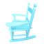 Fauteuil à bascule, fini bleu - Bois massif robuste pour une utilisation intérieure et extérieure. Siège et dossier confortables et polyvalents. Construction en bois franc pour un confort optimal. Support pour les doigts et les mains.