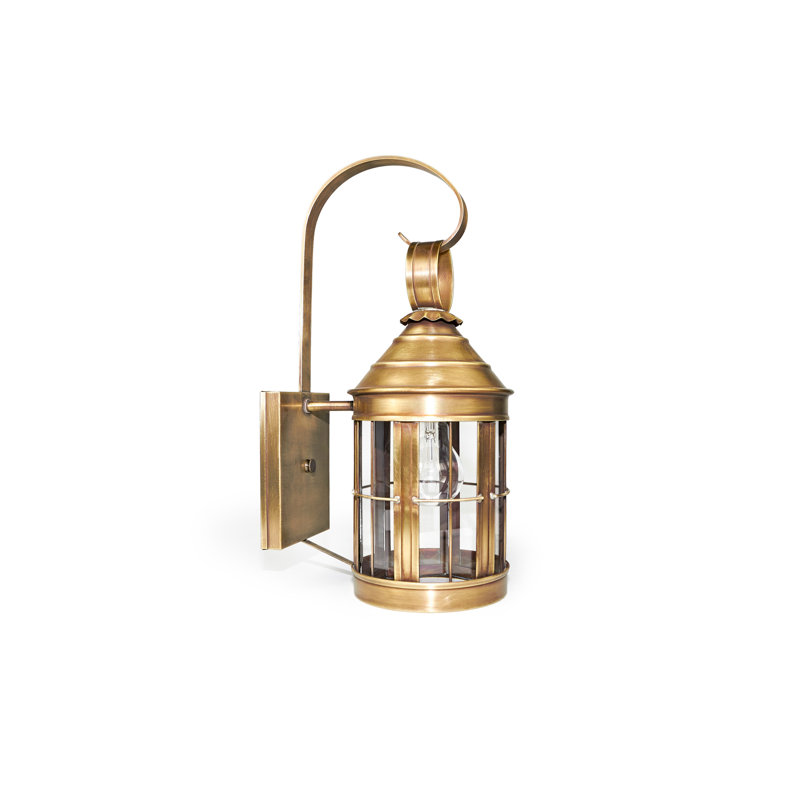 Heal Solid Brass Wall Light, Clear, Antique Brass