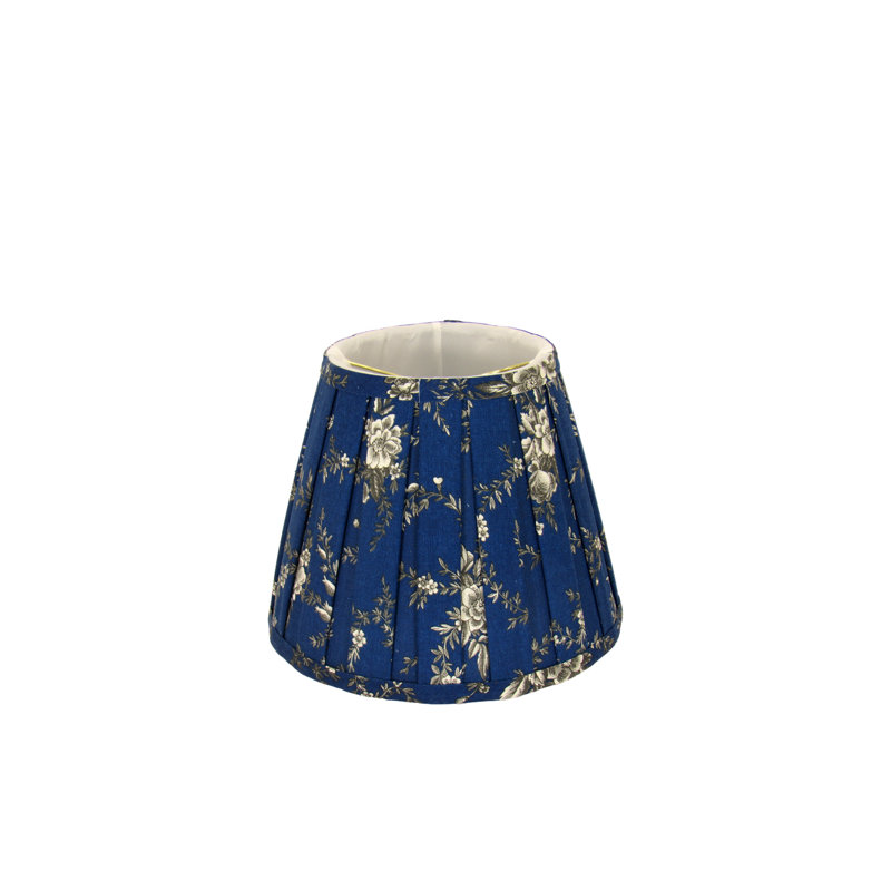 Grey Floral Print On Navy Clip-on Lamp Shade