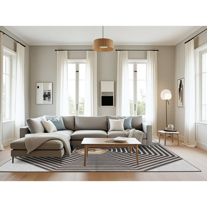Tapis géométrique noir, Rectangle 8 pi x 12 pi