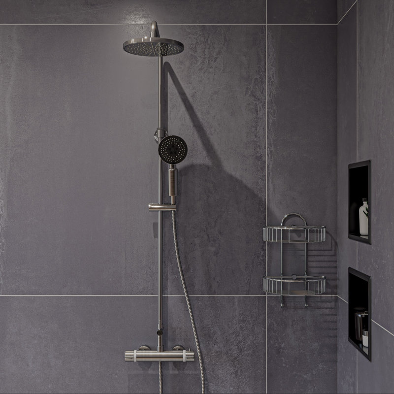 Complete Shower System with Rough in-Valve, Brushed Nickel